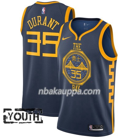 Golden State Warriors Kevin Durant 35 2018-19 Nike City Edition Navy Pelipaidat Swingman - Lasten